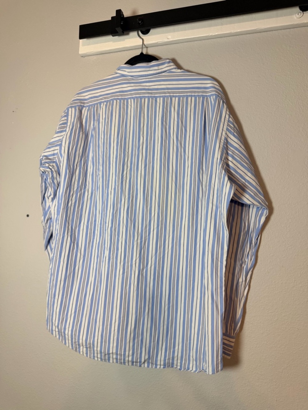 Polo by Ralph Lauren Lowell Sport Button Up Shirt Size Large Blue Cream Striped - Picture 5 of 7